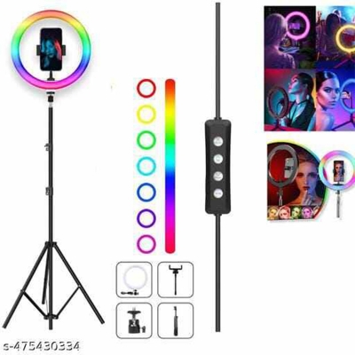 Picture of 12" RGB LED Soft Ring Light with 7Fit Stand With Universal USB Plug Interface for Photography Makeup YouTube Video Shooting-Multicolor