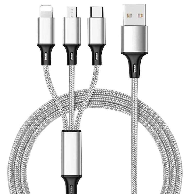 Picture of in 1 USB Charging Cable Fast Charger Cord Type C Micro USB iPhone High-Speed Data Transfer-Black
