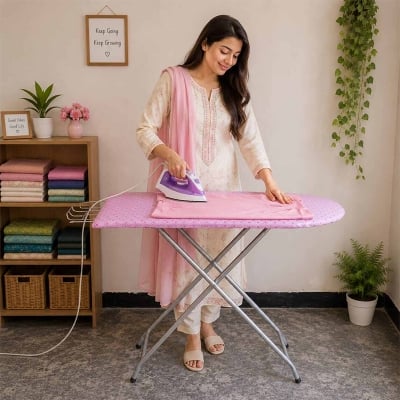 Picture of High Quality Folding Iron Stand Table – 14x42 inch, Durable & Portable-Multicolor