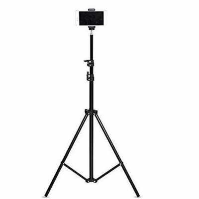 Picture of 7-Foot Tripod Stand with Free Mobile Holder Included - Ideal for Mobile Devices and Content Creation-Black