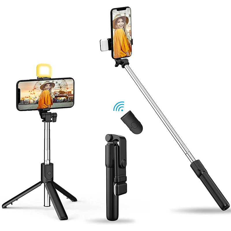 Picture of R1s Selfie Stick, Remote, and Selfie Light-Black