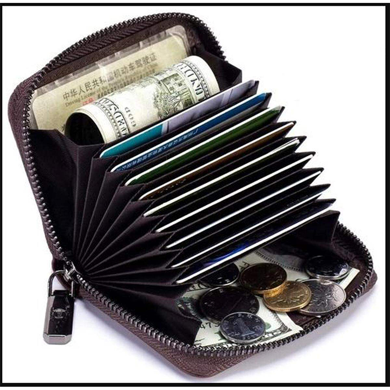 Picture of Men's Short Wallet Double Buckle Zipper Card Holder PU Leather Large Capacity Coin Purse Fashion Business Money Bags Clutch-Gold