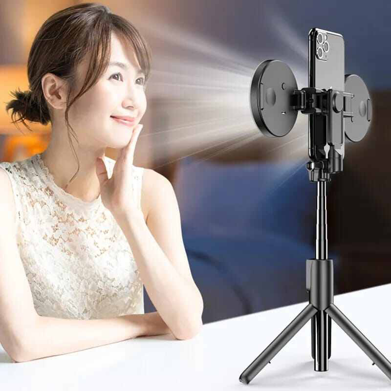 Picture of Plokama K9 Pro Double LED Selfie Stick Tripod | Smart 3-in-1 Photography Tool for Perfect Lighting-Black