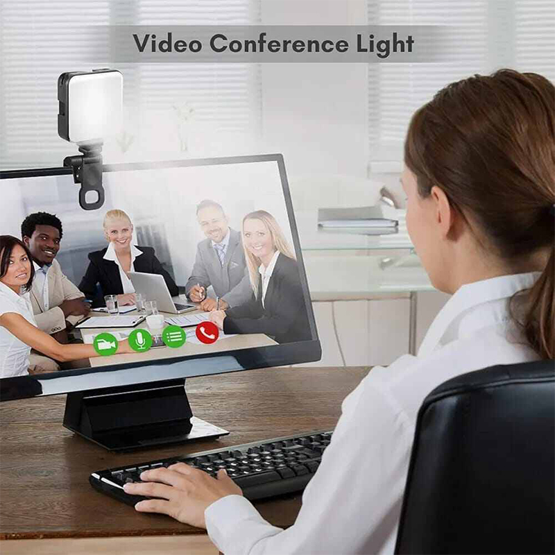 Picture of KRLZ LED Video Light on Camera,Mini Rechargeable 2000mAh LED Camera Lights,Dimmable 2500-6500K Ultra Bright Photo and Video Lighting,LED Fill Lamp-Black