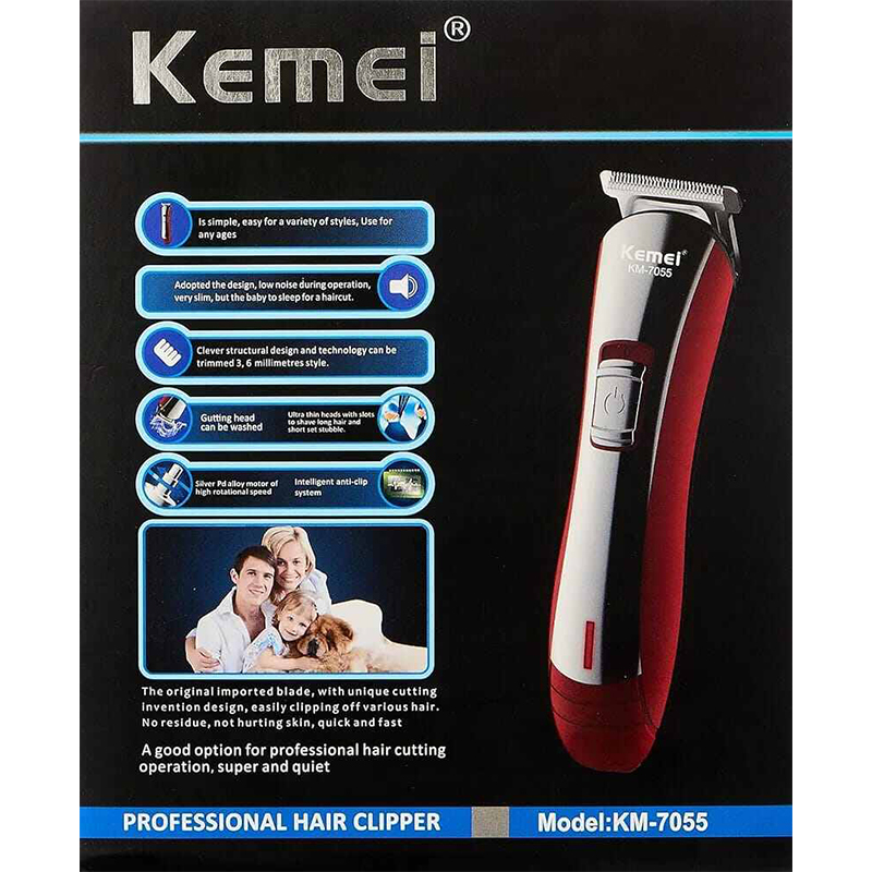 Picture of Kemei KM-7055 Beard Trimmer And Hair Clipper-Multicolor