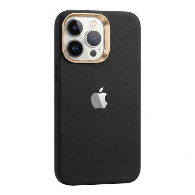 Picture of Pu Leather with Apple Logo Texture Case Cover For Iphone 12,13,14,15 16 Pro & Pro Max Series