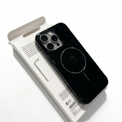 Picture of For Iphone 11,12,13,14,15 16 Pro & Pro Max Series Jet Black Tpu Soft Slim Magsafe Black Glossy Cases - Black