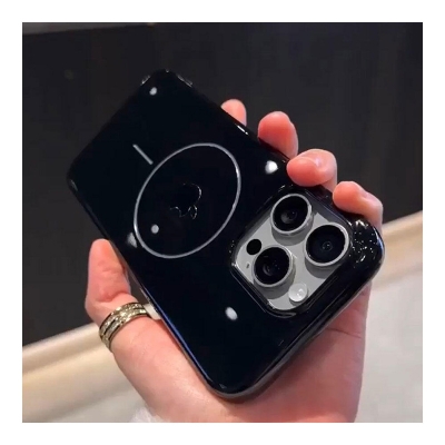 Picture of For Iphone 11,12,13,14,15 16 Pro & Pro Max Series Jet Black Tpu Soft Slim Magsafe Black Glossy Cases - Black