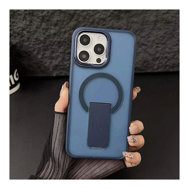 Picture of Bumper and MagSafe With Stand Iphone Case Cover For Iphone 11,12,13,14,15 Pro & Pro Max Series - Blue