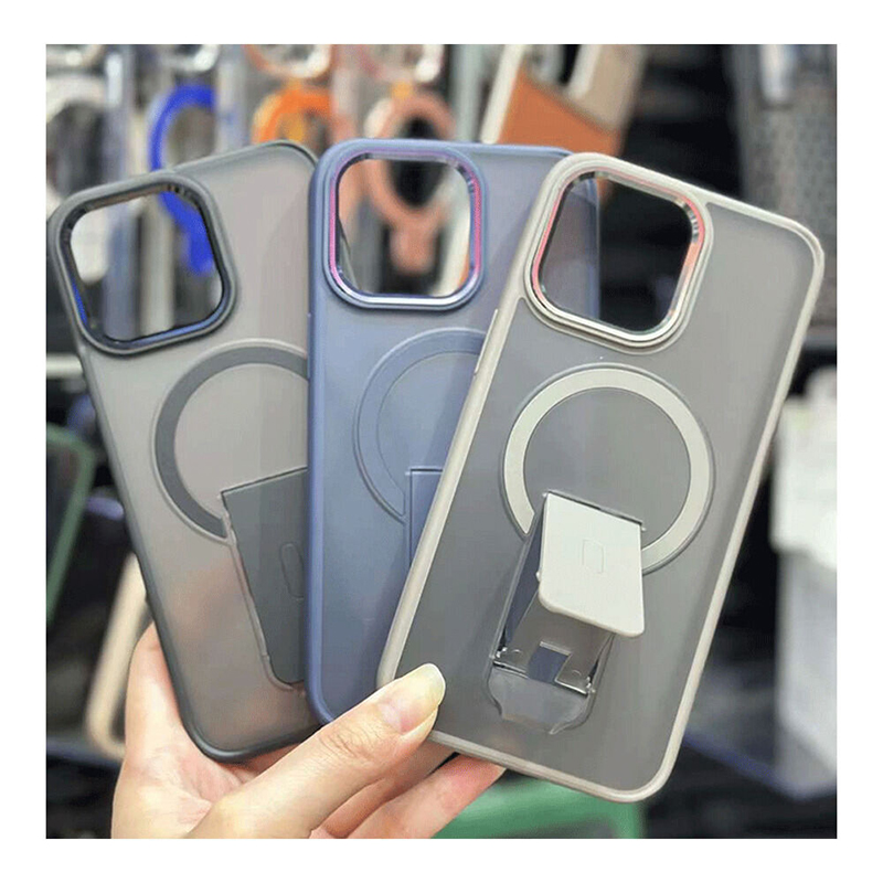 Picture of Bumper and MagSafe With Stand Iphone Case Cover For Iphone 11,12,13,14,15 Pro & Pro Max Series - Blue