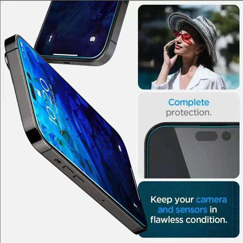 Picture of Spigen GL AStR Borderless Full Cover Screen Protector Glass For Iphone 16 pro, Iphone 16 pro max, Iphone 16, Iphone 16 Plus