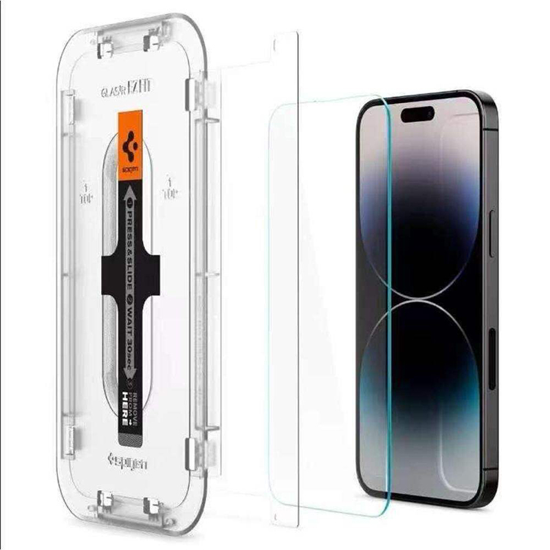Picture of Spigen GL AStR Borderless Full Cover Screen Protector Glass For Iphone 16 pro, Iphone 16 pro max, Iphone 16, Iphone 16 Plus