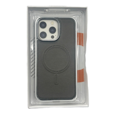 Picture of Aluminium Metal Leather Magsafe Case Cover For Iphone 11,12,13,14,15 Pro & Pro Max Series - Titanium
