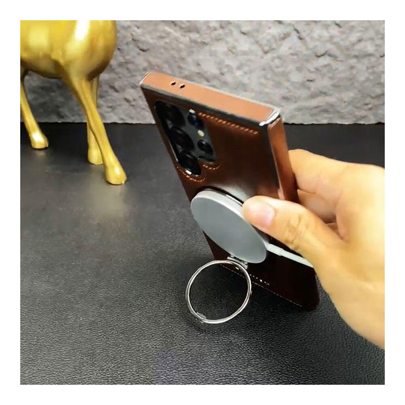 Picture of RMBMAX Premium Pu Leather MagSafe Soft Case CoverFor Samsung Galaxy S22 Ultra, S23 Ultra, S24 Ultra, S25 Ultra - Chocolate - Chocolate