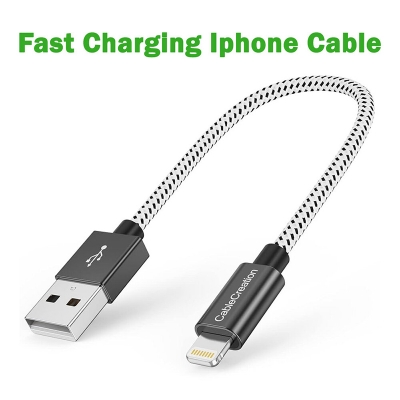 Picture of USB Short Fast Charging Cable 25 cm For Iphone Data Cable Iphone all Model - Black