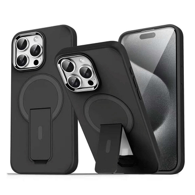 Picture of Bumper and MagSafe With Stand Iphone Case Cover For Iphone 11,12,13,14,15 Pro & Pro Max Series - Black