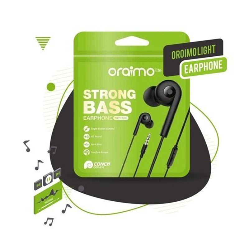 Picture of Pack of 2 Oraaimo Conch Oep-E10 Strong Bass Earphone - Black