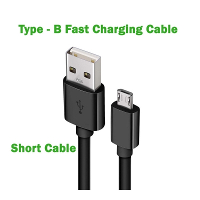 Picture of USB to Type-B Short Fast Charging Cable 25 cm Data Cable - Black Mobile Charger - Black