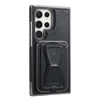 Picture of R,MBMAX Premium Pu Leather Magsafe Hard Case with Magnetic Card Holder For Samsung Galaxy S22 Ultra, S23 Ultra, S24 Ultra, S25 Ultra - Black - Black