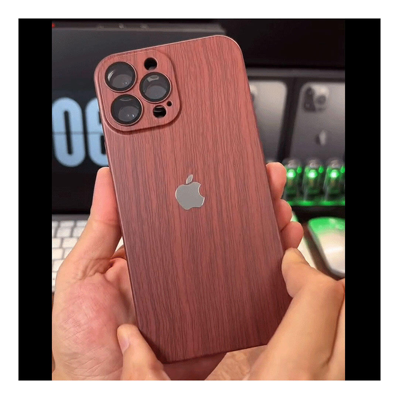 Picture of Wooden Color with Apple Logo Case Cover Mobile Cover For Iphone 12,13,14,15 Pro & Pro Max Series