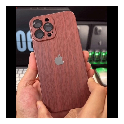 Picture of Wooden Color with Apple Logo Case Cover Mobile Cover For Iphone 12,13,14,15 Pro & Pro Max Series