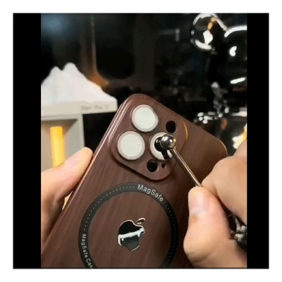 Picture of Magsafe Wooden Color with Apple Logo Case Cover Mobile Cover For Iphone 12,13,14,15 Pro & Pro Max Series