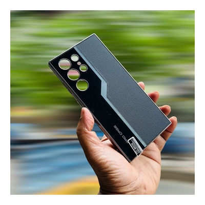 Picture of Shockprof Electroplated Soft Leather Case For Samsung Galaxy S22 Ultra, S23 Ultra, S24 Ultra, S25 Ultra - Black