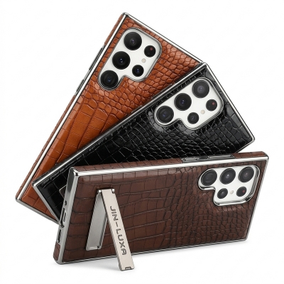Picture of JINDUKA Premium Pu Leather MagSafe Soft Case Cover For Samsung Galaxy S22 Ultra, S23 Ultra, S24 Ultra, S25 Ultra