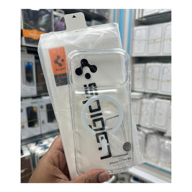 Picture of SPIGEN ULTRA HYBRID Premium MagSafe Case Cover Mobile Cover For Iphone 12,13,14,15,16,17 Pro & Pro Max Series - 12-17pm - Ttransparent