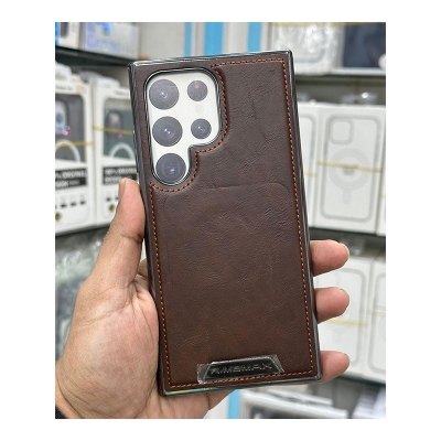 Picture of R,MBMAX Premium Pu Leather Magsafe Hard Case with Magnetic Card Holder For Samsung Galaxy S22 Ultra, S23 Ultra, S24 Ultra, S25 Ultra - Brown - Brown
