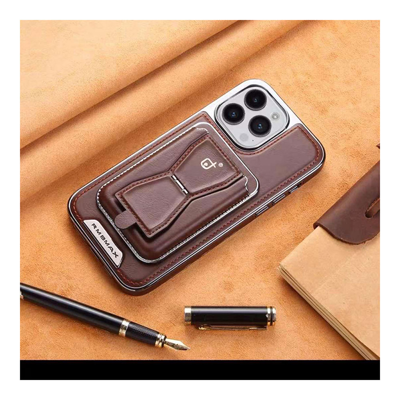 Picture of MBMAX Premium Pu Leather Magsafe Hard Case with Magnetic Card Holder Cover For Iphone 12,13,14,15 16 Pro & Pro Max Series - Chocolate - Chocolate