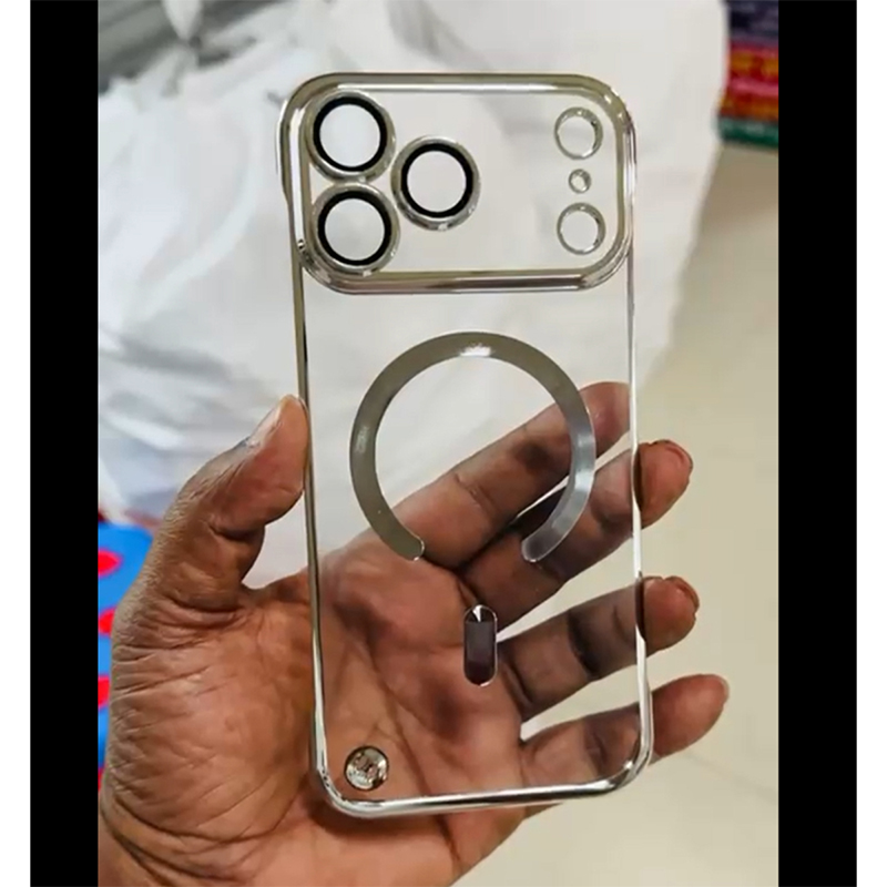 Picture of Magsafe Transparent Anti Yellow with Lens Protector Case Cover Mobile Cover For Iphone 12,13,14,15,16,17 Pro & Pro Max Series - 12-17pm