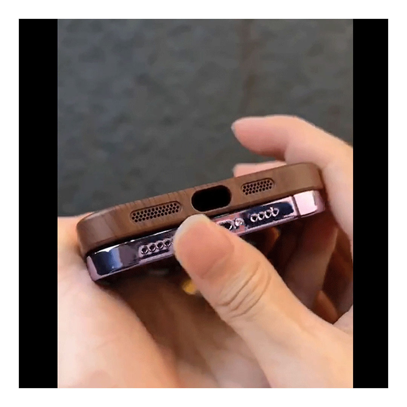 Picture of Wooden Color, Lens Protector with Apple Logo Case Cover Mobile Cover For Iphone 12,13,14,15 Pro & Pro Max Series