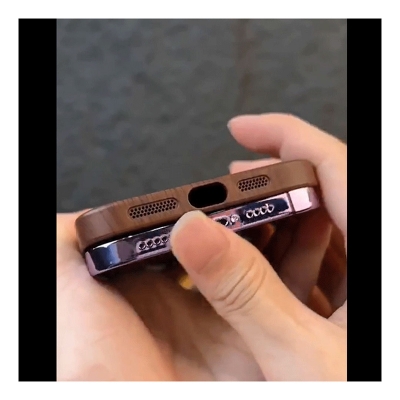 Picture of Wooden Color, Lens Protector with Apple Logo Case Cover Mobile Cover For Iphone 12,13,14,15 Pro & Pro Max Series