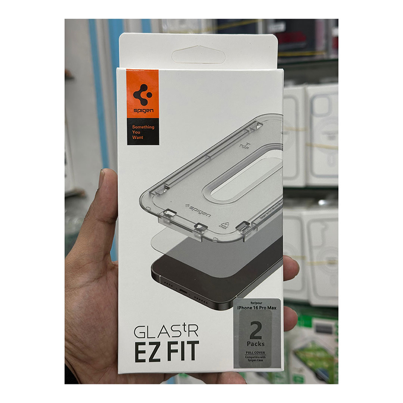 Picture of Spigen  GL AStR (1Pack) Borderless Full Cover Screen Protector Glass For Iphone 12,13,14,15,16,17 Pro & Pro Max Series - 12-17pm