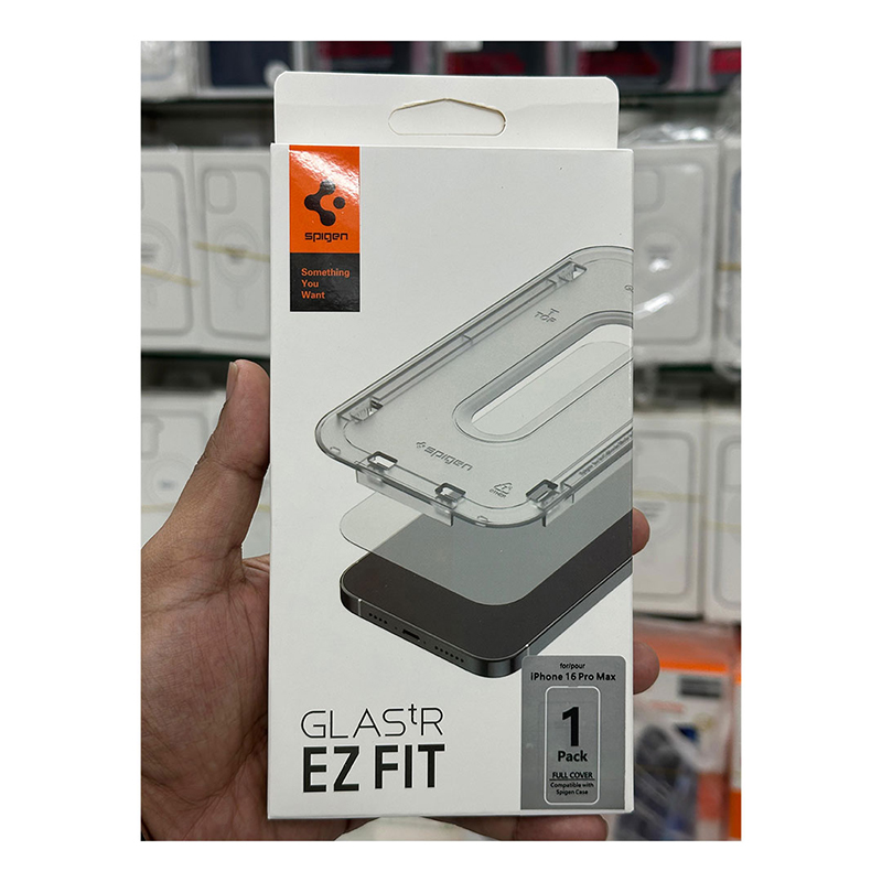 Picture of Spigen  GL AStR (1Pack) Borderless Full Cover Screen Protector Glass For Iphone 12,13,14,15,16,17 Pro & Pro Max Series - 12-17pm