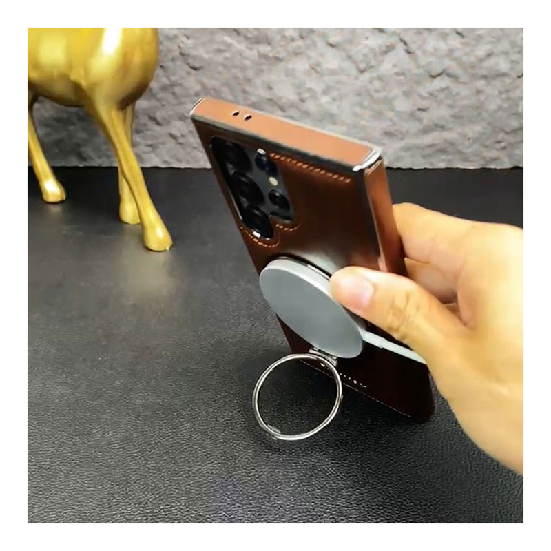 Picture of RMBMAX Premium Pu Leather MagSafe Soft Case CoverFor Samsung Galaxy S22 Ultra, S23 Ultra, S24 Ultra, S25 Ultra - Chocolate - Chocolate