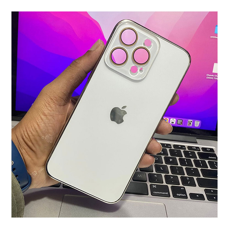 Picture of Glass with Apple LOgo Design Case Cover For Iphone 11,12,13,14,15 16 Pro & Pro Max Series