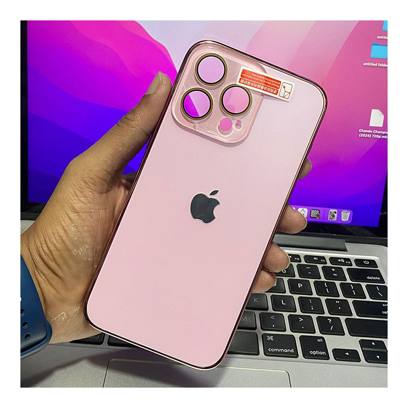Picture of Glass with Apple LOgo Design Case Cover For Iphone 11,12,13,14,15 16 Pro & Pro Max Series
