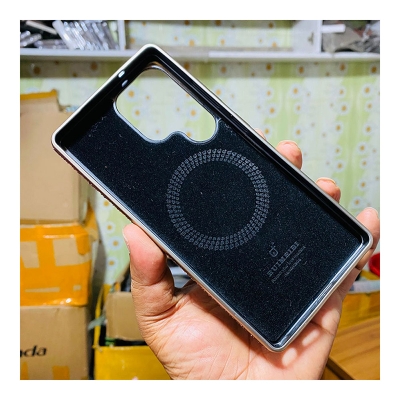 Picture of RMBMAX Premium Design Stone Case with Magnetic Mobile Cover For Samsung Galaxy S22 Ultra, S23 Ultra, S24 Ultra, S25 Ultra - Brown