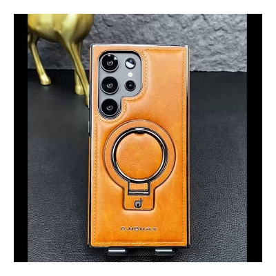 Picture of RMBMAX Premium Pu Leather MagSafe Soft Case CoverFor Samsung Galaxy S22 Ultra, S23 Ultra, S24 Ultra, S25 Ultra - Brown - Brown