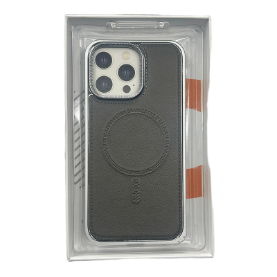 Picture of Aluminium Metal Leather Magsafe Case Cover For Iphone 11,12,13,14,15 Pro & Pro Max Series - Titanium