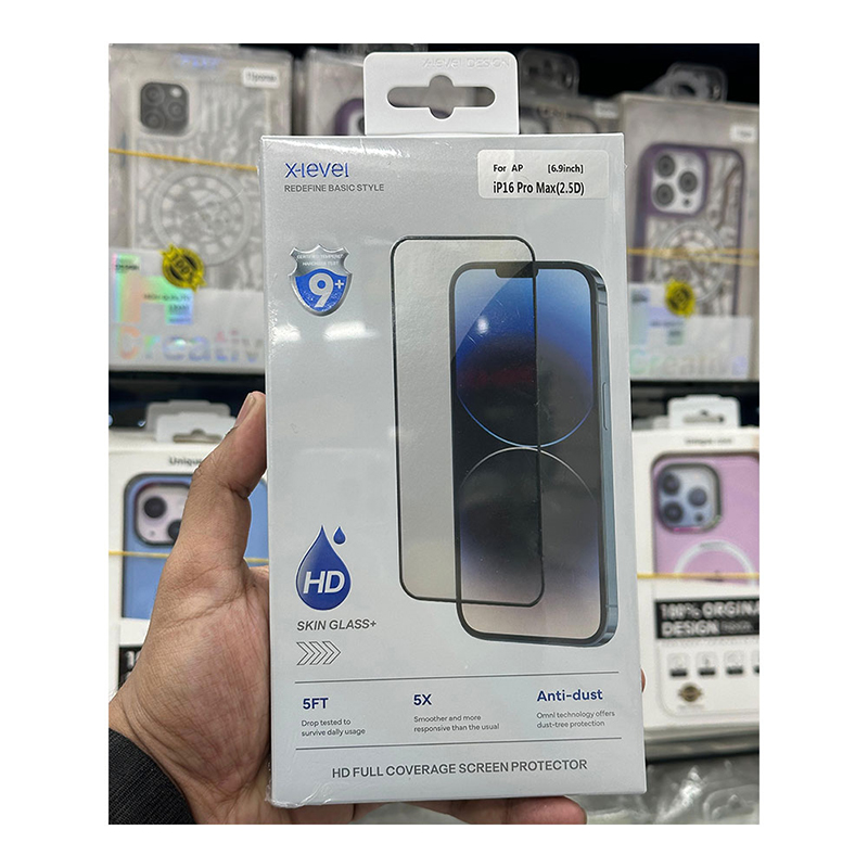 Picture of X-Level HD SKIN GLASS 5FT Drop Tested Anti Dust Full Coverage Screen Protector Glass For Samsung Galaxy S24 Ultra, S25 Ultra
