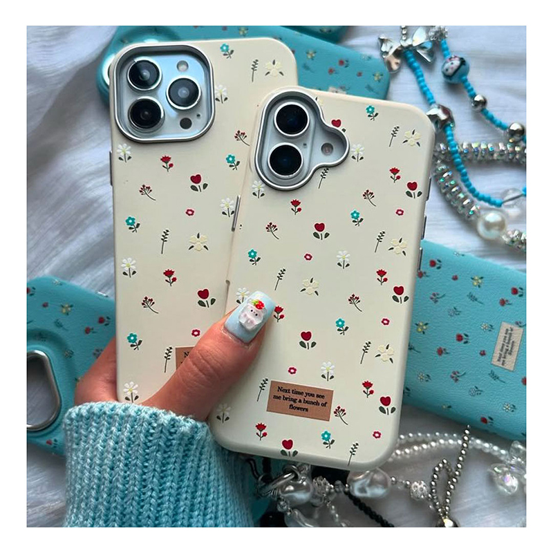 Picture of Premium Pu Leather Texture Flowers  Case For Iphone 12,13,14,15,16,17 Pro & Pro Max Series - 12-17pm
