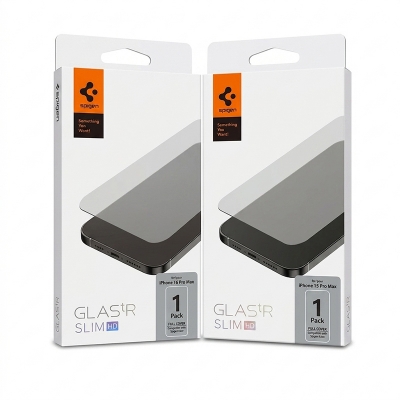 Picture of Spigen  GL AStR SLIM HD Full Coverage Screen Protector Glass For Iphone 12,13,14,15,16,17 Pro & Pro Max Series - 12-17pm