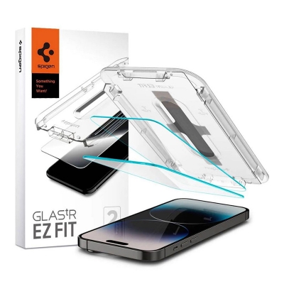 Picture of Spigen GL AStR (2Pack) Borderless Full Cover Screen Protector Glass For Iphone 12,13,14,15,16,17 Pro & Pro Max Series - 12-17pm