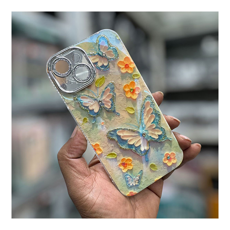 Picture of Butterfly Printed Case Cover For Iphone 11,12,13,14,15 16 Pro & Pro Max Series