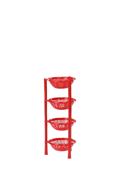 Buy Round Vegetable Rack 4 Step Red Online at Best Price	