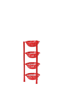Buy Round Vegetable Rack 4 Step Red Online at Best Price	