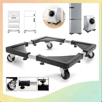 Picture of Universal Washing Machine & Refrigerator Stand with Wheels, Adjustable Movable Base, Heavy Duty Appliance Stand for Easy Moving & Home Use